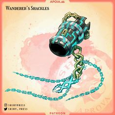 an image of a strange looking object with chains attached to it's sides and the words wanderr's shackles above it