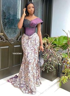 Corset Lace Styles, Nigerian Asoebi, Party Outfit Wedding, Wedding Reception Outfit, Stylish Naija