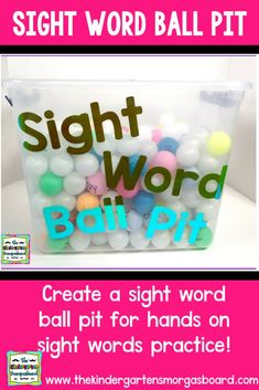 the sight word ball pit is an easy way to practice sight words with your students