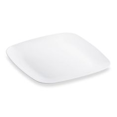 a white square plate on a white background