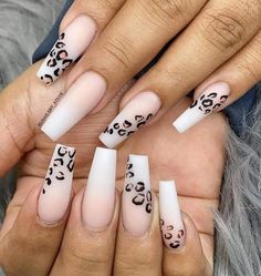 Acrylic Nails Coffin Animal Print, Coffin Leopard Nails, Cheetah Print Nails Acrylic, Acrylic Nails Cheetah Print, Work Nails Acrylic, Leopard Print Nail Designs, Cheetah Acrylic Nails, Nail Nail Designs, Nails Leopard