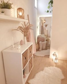 the instagram page shows an image of a room with white walls and wooden floors