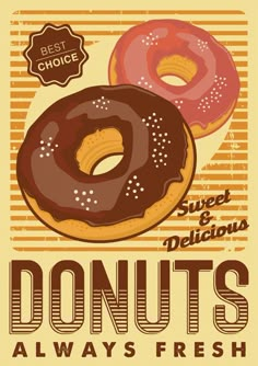 two donuts sitting on top of each other with the words best choice above them