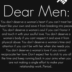 a poem written in black and white with the words dear men on it's side