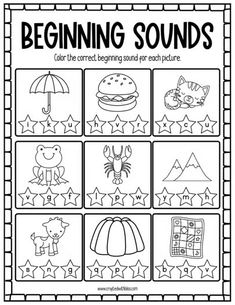 the beginning sounds worksheet with pictures and words to help students learn how to use them