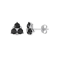 Be prepared to dazzle your bride-to-be with these dainty Cluster Stud Earrings, crafted in shiny white gold. These earrings feature 14 round-cut, prong-set shimmering black and white diamonds embedded in a trilliant pattern, to give it a bold and stylish look. These earrings are the perfect for a woman who seek simplicity and elegance. These simple yet beautiful earrings will give you an elegant and sophisticated look. 1 1/2 Carat (ctw I2-I3) Black & White Diamond Solitaire Stud Earrings in 10K White Gold Stud Earrings, White Gold Earrings Studs, White Gold Studs, Solitaire Studs, Gold Stud Earrings, Diamond Stud Earrings, Diamond Stud, 2 Carat, Gold Studs