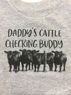 Daddy's cattle checking buddy...change to any name you like...some examples are PePaw, Pops, PawPaw, Grandpa... no extra charge to change the name. I can add a bow to the head of one of the cows to make it girly if you would like one for a girl. (Let me know in the personalization part of the order) Make it super special by adding a name to the back for an additional $5. Heather gray, blue or pomegranite hoodies. I have long sleeve shirts and tshirts available in another listing. https://www.ets Angus Cows, Gray Hoodies, Farmer Shirt, Farm Boys, Farm Baby, Baby Cowboy, Toddler Hoodie, Farm Girl, Personalized Hoodies