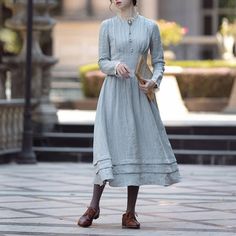 浅縹の王妃の刺繍ワンピース Maxi Dress Pattern, Dyed Dress, Lace Embroidery, One Piece Dress, A Lady, Elegant Dress, A Dress, Dress Pattern, Embroidered Dress