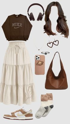 #BrownOutfit#Brown #aesthetic #fashion #Outfit #Vintage Brown Aesthetic Fashion, New York Outfits, Boho Style Outfits, Christian Fashion, Casual Outfit Inspiration, Outfit Vintage, Transition Outfits