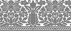 a black and white image of an ornate design with lines in the center, on a white background