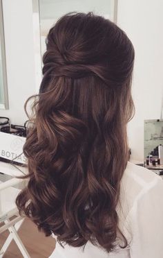 Sanggul Modern, Half Updo Hairstyles, Half Up Wedding Hair, Simple Prom Hair, Long Hair Wedding Styles, Wedding Hair Down