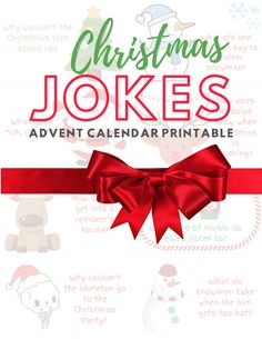 "Add some extra laughs to your Christmas countdown this year with these Christmas joke advent cards!  The 24 cards include jokes for your young ones guaranteed to make them laugh and smile. These are perfect for school lunch boxes, or a daily elf on the shelf delivery!  Purchase, print, and laugh in minutes, all you need is some scissors.   Included in your purchase: 3 Printable PDF files: US Letter size - 8.5\" x 11\" Featuring 24 cards, 8 cards per file, aligned to be easy to cut Files are intended to print portrait, front and back, and flip on long edge.  Important Information: **This is a printable file with an instant download, no product will be mailed or shipped. **  Use this link for help with downloading your file, https://help.etsy.com/hc/en-gb/articles/115013328108?segment=shopp Advent Cards, School Lunch Boxes, Kids Notes, Christmas Jokes, School Lunch Box, Music Do, Elf House, Christmas Tree Stand, Advent Calendars