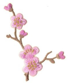 a pink flower is shown on a white background