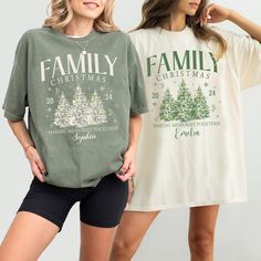 Family Christmas 2024 Group Shirt Personalized, Matching Family Christmas Shirts, Family Christmas Making Memories Together, Cutsom Shitr NOTE: If you choose "size" as the "Comfort" shirt, you choose the color with the word "CC1717" in front of the color you want. Similarly, if you choose "size" as the "Gildan" shirt, you choose the color with the word "Gildan" is in front of the color you want. 📌📌Brands - Comfort Color Tee: Comfort Color 1717 - Gildan TShirt: Gildan 5000 - Gildan Sweatshirt: Gildan 18000 - Gildan  Hoodi: Gildan 18500 *NOTES* There are no refunds or exchanges because each shirt is custom made to your requirements. If you have any problems with your order or your shirt, please message us directly. *Care Instructions* 📌 Wash items inside out in cold water, 📌 Do not bleac Holiday Family Shirt Ideas, We Are Family Christmas Shirts, Matching Family Sweatshirts, Christmas Short Sleeve Relaxed Fit Tops, Christmas Relaxed Fit Short Sleeve Tops, Relaxed Fit Short Sleeve Christmas Tops, Family Christmas Tops With Graphic Print, Family Christmas Graphic Print Top, Family Graphic Print Top For Christmas