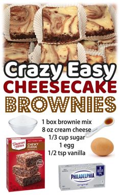 an advertisement with brownies and eggs on it