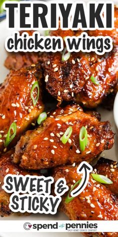 teriyaki chicken wings with sweet and sticky sesame seeds