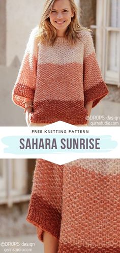 Oversized Craze Pullovers – Free Knitting Patterns Oversize Sweater Knitting Pattern, Free Knitting Patterns For Women, Summer Knitting Patterns, Knit Clothes, Knit Clothing, Knitting Patterns Free Sweater, Jumper Patterns, Oversize Pullover, Loving Heart