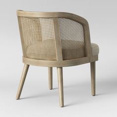 a chair made out of wood and wicker