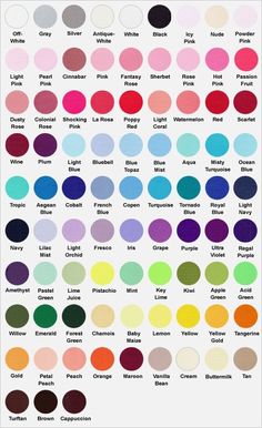 the color chart for different shades of paint