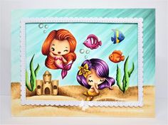 Copic Marker Europe: A Mermaid Hello Sakura Jelly, Moon Craters, Copic Markers, Stamp Design, Copic, Diy Cards, Nautical