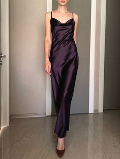 This silk satin slip dress can be worn as a bridesmaid dress, party and date dress and for many other occasions. Made of satin silk. DESCRİPTİON:  -Adjustable straps.  -Designed for a slim but relaxed fit.  -Unlined. -Cut on the right side. İt is a custom made dress, tailored according to your preferences, you can choose the length of the dress and order it without cut on the right side. While ordering write your bust, waist and hips measure, so the dress will be made to your size. Please enquire if you're interested in different color. SIZING INFO: XS/34/US4: bust: 82-86cm (32-33 inch) waist 64-66 cm (24-25 inch)  S/36/ US6: bust: 86-88cm (33-34 inch) waist: 66-68 cm (25-26 inch) M/38/ US8: bust: 88-92 cm (34-36 inch) waist: 68-72 cm (26-28 inch) L/40/ US10:  bust: 92-94 cm (36-37 inch) w Purple Satin Slip Dress, Aubergine Dress, Cocktail Party Attire, Eggplant Dress, Purple Satin Dress, Purple Formal Dress, Dark Purple Dresses, Silk Bridesmaid Dresses, Concert Attire