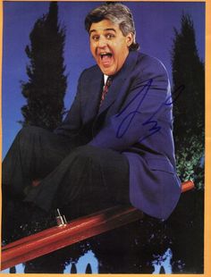 an autographed photo of the late show host