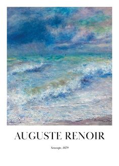 an abstract painting with the words, august renoir