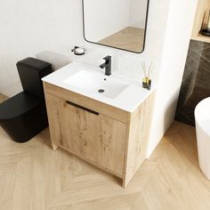 a bathroom with a sink, mirror and toilet