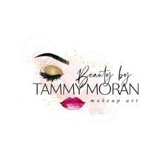 the logo for beauty by tammymoran makeup art, which is designed to look like a woman's face