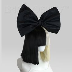 The Official Sia Wig! Includes the iconic black bow-tie! Introducing The Only Licensed Sia Wig For Men & Women By Epic Cosplay Wigs! This official wig is designed by Sia and is the same version she would wear on the stage with the over-the-top bow to match! Now you don’t have to put up with all those cheaply-made cosplay wigs anymore, since we are here to offer you the true Sia experience! Our 2-color party wig is made from premium materials, so you can rest assured that it can endure the ab Sia Halloween Costume, Sia Wig, Sia Costume, Which Character Are You, Party Wig, Cheap Wigs, Color Party, Short Bangs, Epic Cosplay