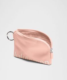 Zip, Clip, And Go. Secure This Pouch Onto Your Keychain, Belt Loop, Or Bag To Keep Your Cards And Cash Handy. Designed For Casual. Dimensions: 12Cm X 8.5Cm (4.7" X 3.3"). Easy-Access Exterior Cardholder. Zippered Main Compartment. Interior Slots To Organize Your Cards. | Clippable Card Pouch Lululemon Clippable Card Pouch, Lululemon Keychain, Preppy Bags, Pink Wallet, Card Pouch, Bags Purses, Mini Bags, White Opal, Christmas Wishlist