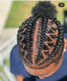 Fade Braids Hairstyles, Men Braiding Hairstyles Black, 2 Cornrows Braids For Black Women Natural Hair, How To Braid Black Mens Hair, Simple Braid Styles For Men, Braid Designs For Men Short Hair, Male Braids Hairstyles Black For Men Short Hair, Baby Cornrow Hairstyles, Fade With Braids Men