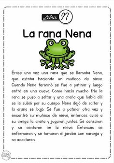 a frog with the words la rana nena in spanish