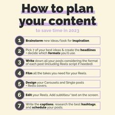 an info sheet with the text how to plan your content in 2013 and below it