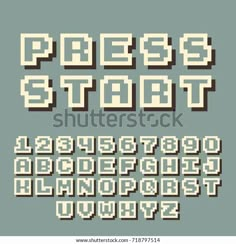 pixel style font and numbers in the form of pixels stock photo - 5497162