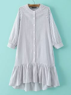 Mode Boho, Striped Shirt Dress, Ruffle Hem Dress, Designs For Dresses, Stylish Dress Designs, Kurta Designs, Hem Dress, Sewing Dresses