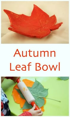 an autumn leaf bowl craft for kids