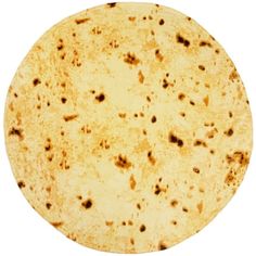 a tortilla is shown on a white background with brown speckles in the middle