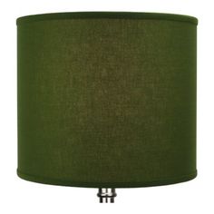 a green lampshade on a white background