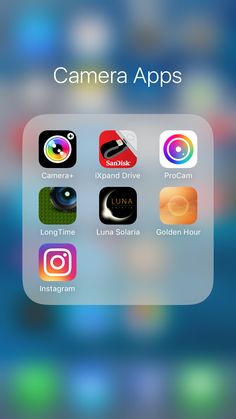 an iphone screen with the camera apps icon on it and other icons in the background