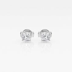 There's nothing more versatile than a pair of classic stud earrings. We love these princess cut lab grown diamond studs for every occasion. Pick the size and color best suited to your ears in the color of gold that you fancy. Classic Gia Certified Cushion Cut Jewelry, Classic 14k White Gold Diamond Earrings For Anniversary, Classic Lab Grown Diamond Earrings, Gia Certified Classic Diamond Earrings, Classic Anniversary Lab Grown Diamond Earrings, Classic White Diamond Earrings For Anniversary, Classic Diamond White Jewelry With Matching Earrings, Classic Lab Grown Diamond Earrings For Anniversary, Classic Lab-grown Diamond Earrings For Anniversary