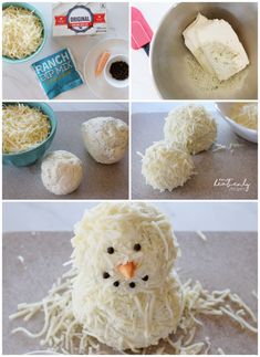 the process for making snowmen made out of rice krispy kreme