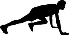 the silhouette of a man doing push ups