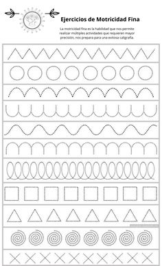 a printable worksheet for children to learn how to draw the lines and shapes