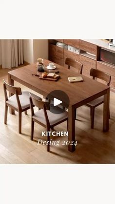 a kitchen table with chairs around it