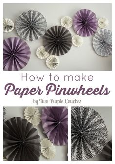 how to make paper pinwheels by two purple couches