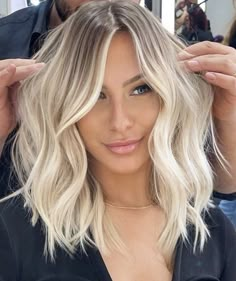 Blonder Around Face, Ash Roots Blonde Hair Balayage, Full Body Short Hair Styles, Rooted Blonde Curtain Bangs, Long Blonde Hair With Layers 2023, Dusty Roots Blonde, Blonde Hair Styles Medium Length Popular Haircuts Over 40, Blonde Bob On Plus Size, Blond Hair Root Smudge