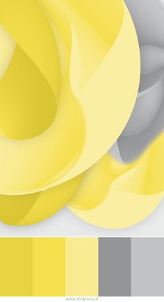 a yellow and gray color scheme is shown in this graphic art work, it looks like an abstract painting