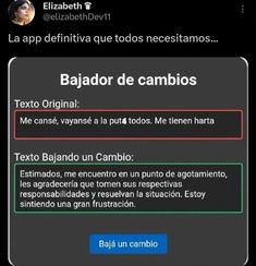 the text message is being displayed in spanish and english on an iphone screen, which appears to be reading