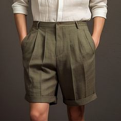 Season:Summer; Fabric:Linen Cotton Blend; Gender:Men's; Style:Designer,Fashion; Occasion:Holiday,Daily,Casual; Fit Type:Regular Fit; Function:Breathable,Comfort; Waistline:Mid Waist; Pattern:Plain; Design:Pocket,Pleats,Button; Brand:OUKU; Pants Type:Shorts,Linen Shorts,Pleated Shorts,Dress Shorts,Summer Shorts; Fly Type:Button; Front page:FF; Listing Date:12/27/2023; Hips:; Length:; Waist:; Pants Length:Short Mens Fashion Pattern, Linen Look Men, Khaki Bottoms With Built-in Shorts For Summer, Summer Khaki Bottoms With Built-in Shorts, Summer Above Knee Shorts With Built-in Shorts, Casual Khaki Shorts For Summer, Summer Short Bottoms With Buttons, Solid Knee-length Shorts For Spring, Khaki Shorts With Built-in Shorts For Summer